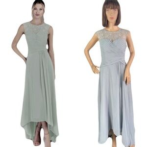 Azazie Pleated High Low Chiffon Dress